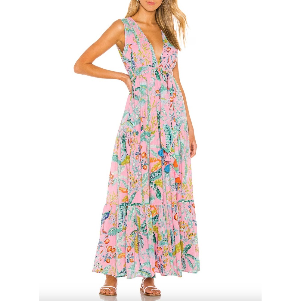 BANJANAN x REVOLVE Carlota Lisbon Garden Wild Rose Floral‎ Maxi Dress